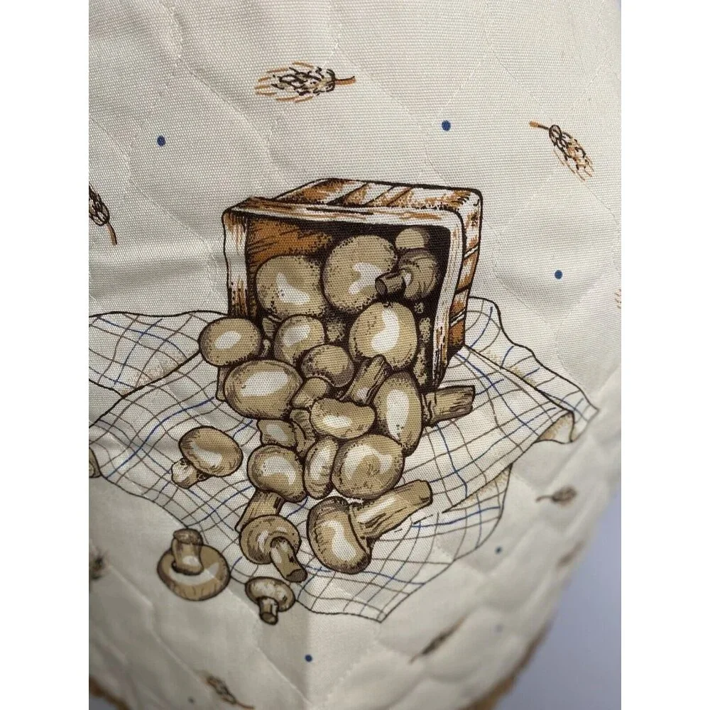 Country‎ Farm House Apron Mushroom Design Quilted Ruffled by Franco Reversible